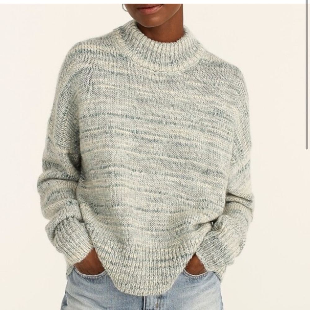 J Crew Space-dyed mockneck sweater size l